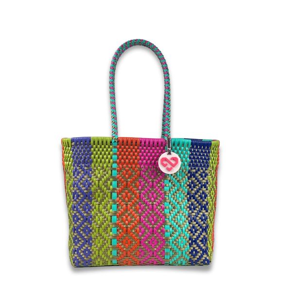 Handcrafted Plastic Tote Bag Medium Size, Waterproof, Stylish Desn, xD - Picture 1 of 5
